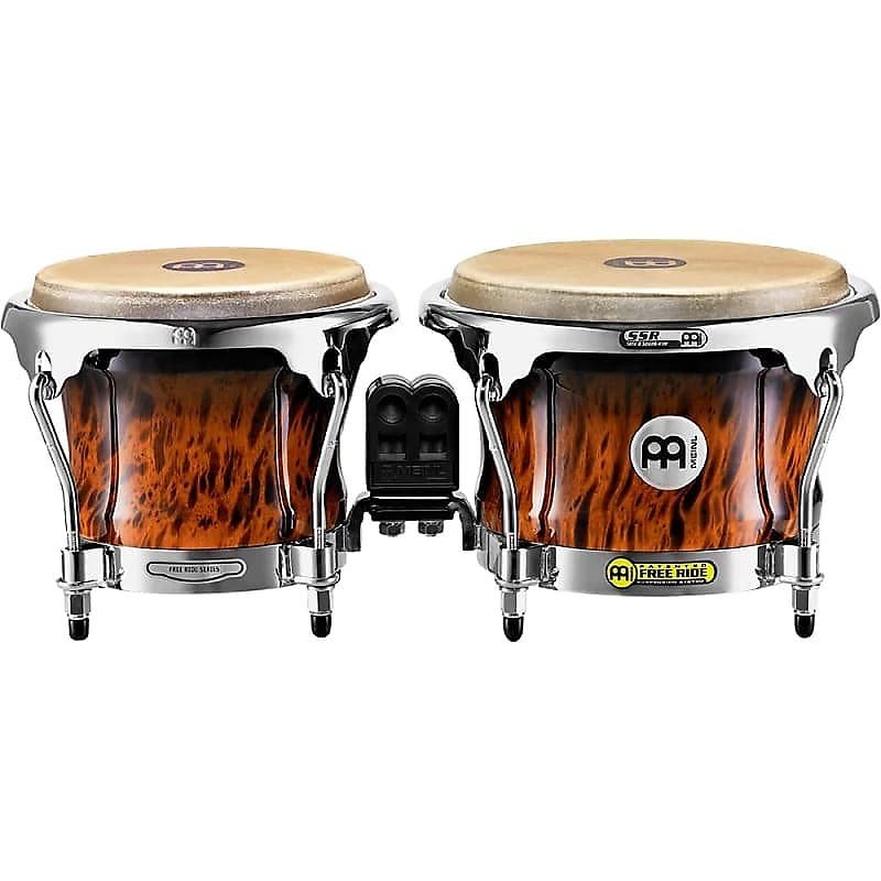 Bongos en bois Meinl FWB400BB 7" et 8 1/2" de la série professionnelle en loupe brune