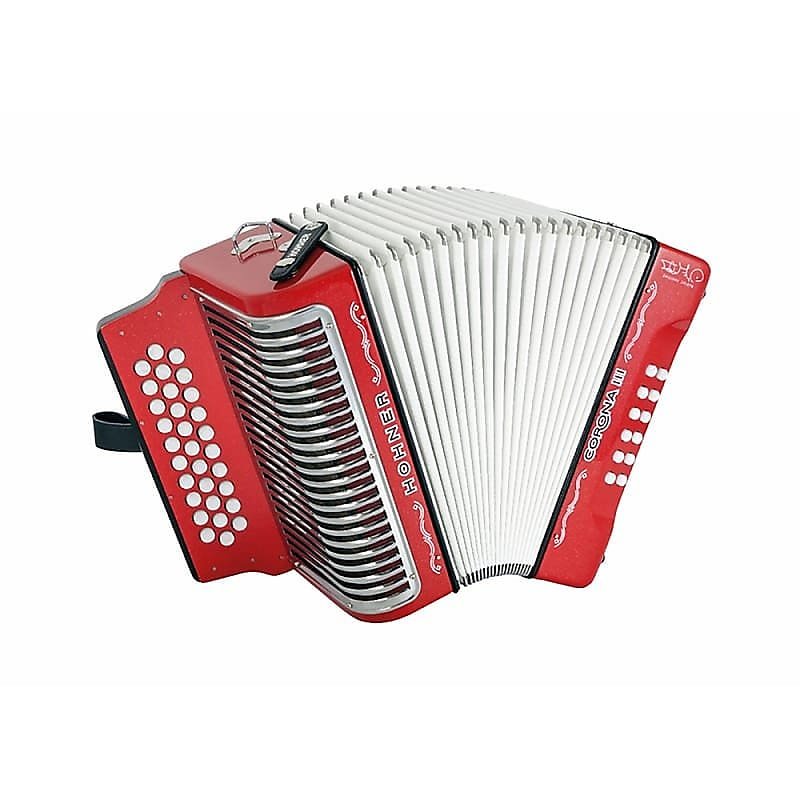 Hohner CORIII-ZULETA Corona III Bb, Eb, Ab Zuleta Signature Accordion in Red Glitter (Pre-Order)