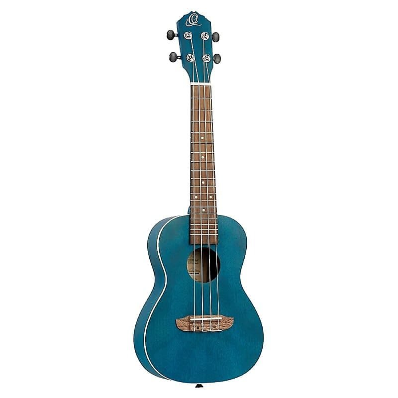 Ortega Guitars RUOCEAN Earth Series Concert Ukulele in See Thru Blue w/ Demo Video