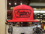 Bentley's Drum Shop Trucker Snapback Hat in Red and Black
