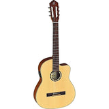 Ortega Guitars RCE125SN Family Series Slim Neck & Thinline Body Nylon String Guitar w/ Gig Bag