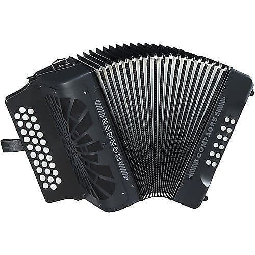 Hohner COGB Compadre GCF Accordion w/ Gigbag & Strap in Black w/ Silver Grille (Pre-Order ONLY)