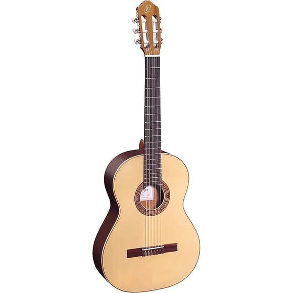 Ortega Guitars R210 Traditional Series Spruce Top Nylon String Acoustic Guitar w/ Gig Bag & Video