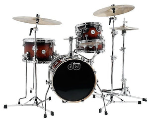 DW 10/13/16 Design Series Mini-Pro Drum Set Kit in Tobacco Burst w/ Matching 12" Snare Drum