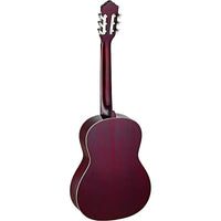 Ortega Guitars R131SN-WR Family Series Pro Slim Neck Nylon String Acoustic Guitar in Wine Red w/ Gig Bag & Vid