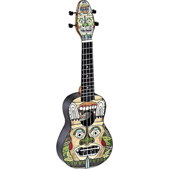 Ortega Guitars K2-TM Keiki Soprano Ukulele in Custom Totem Design Print