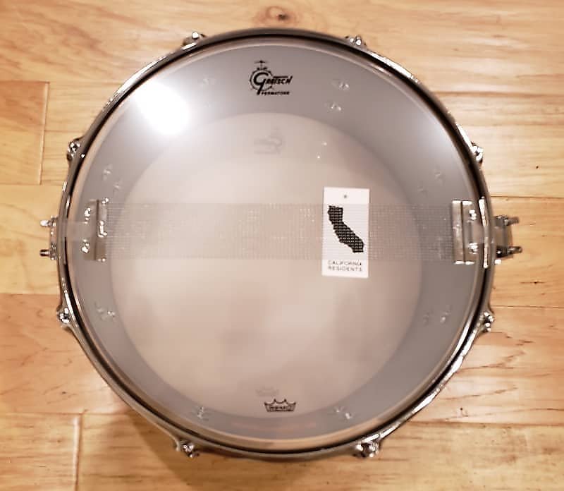 Caisse claire Gretsch Broadkaster 6,5 x 14 pouces en piano noir et brume dorée bicolore