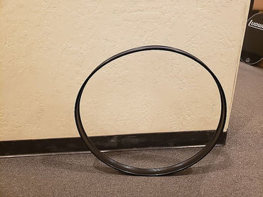 22" Black Bass Drum Hoop with Blue Inlay