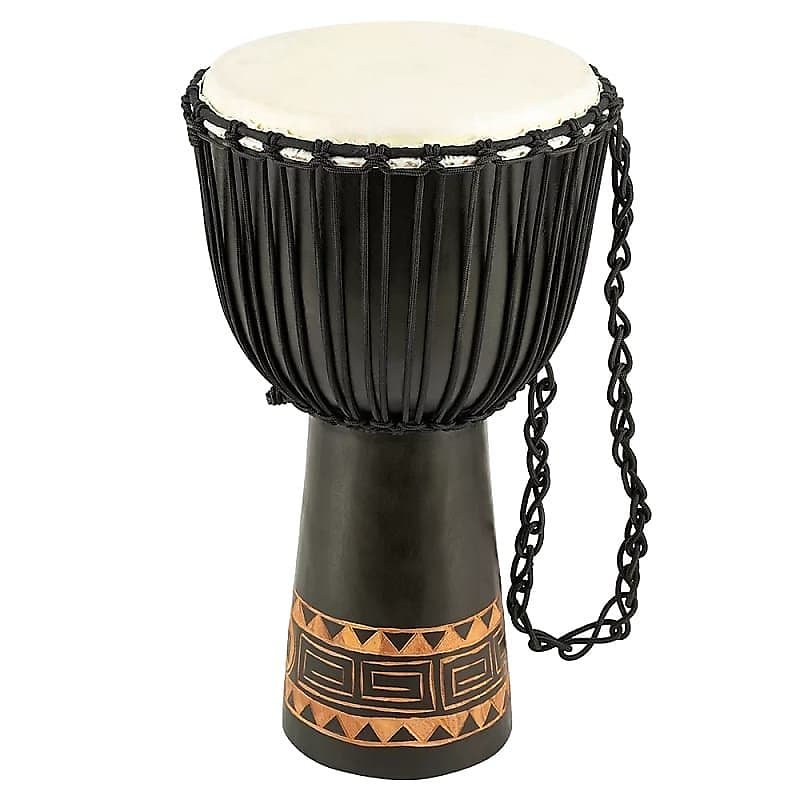 Meinl HDJ1-L 12" Headliner Series Rope Tuned Dark Brown Wood Djembe Congo Series