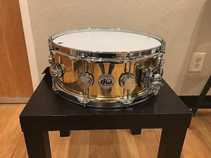 DW DRVN5514SPC 5.5x14" Collector's Series Polished Bell Brass Snare Drum w/ Chrome Hardware