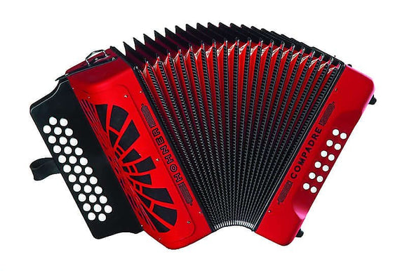 Hohner COER Compadre EAD Accordion w/ Gigbag & Strap in Red w/ Silver Grille (Pre-Order ONLY)