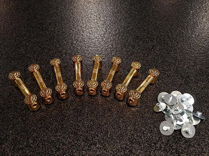 Set of 8 - Gretsch RARE Gold Plated Double Ended Tube Lugs w/ Backing Screws *IN STOCK*