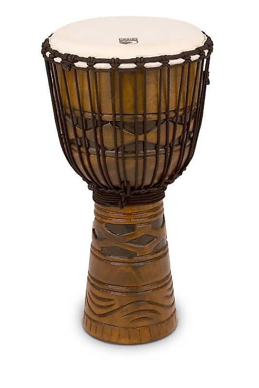 Djembe de 12" con afinación en cuerda de madera de la serie Toca Origins con máscara africana (TODJ-12AM)