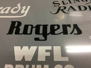 Rogers 50's Vintage Logo Replacement Sticker (Hi Quality 3M Vinyl!)