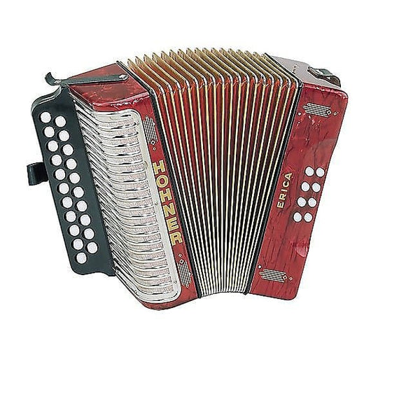 Hohner 3000AR 1600/2 Erica Two-Row AD Accordion w/ Carton  in Red Finish