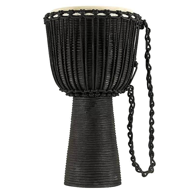 Meinl HDJ3-L 12" Headliner Series Rope Tuned Black Wood Djembe Black River Series