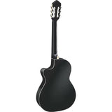 Ortega Guitars Family Series Pro A/E Nylon String Guitar in Satin Black w/ Gig Bag & Video Link