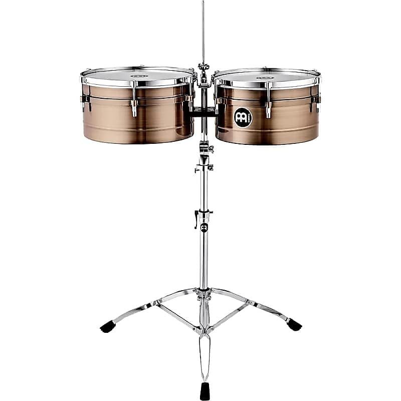 Meinl AV1ABR 14" & 15" Amadito Valdes Artist Series Steel Timbales in Antique Bronze Finish