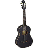 Ortega Guitars R221BK-3/4 Family Series 3/4-Size Nylon String Guitar in Satin Black w/ Bag