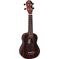 Ortega Guitars RUEB-SO Timber Series Ebony Top Soprano Ukulele