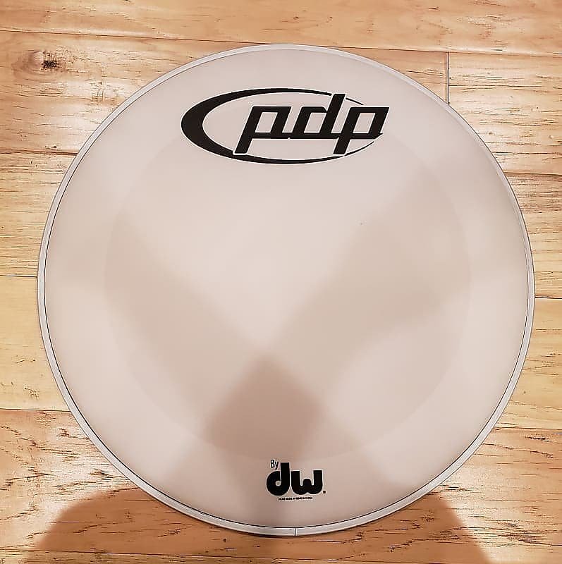 PDP 18" Logo Coated Bass Drum Head in White