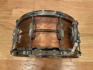 Ludwig LC663 6.5x14" 10-Lug Raw Copperphonic Snare Drum in Natural Patina