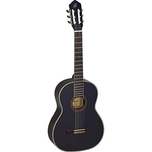 Ortega Guitars R221BK Family Series Spruce Top Nylon String Guitar in Satin Black w/ Gig Bag & Video