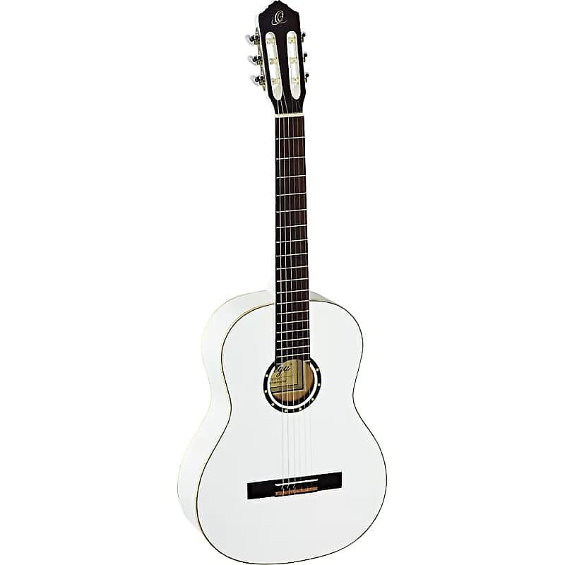 Ortega Guitars R121WH Family Series Nylon String Guitar in Gloss White w/ Gig Bag