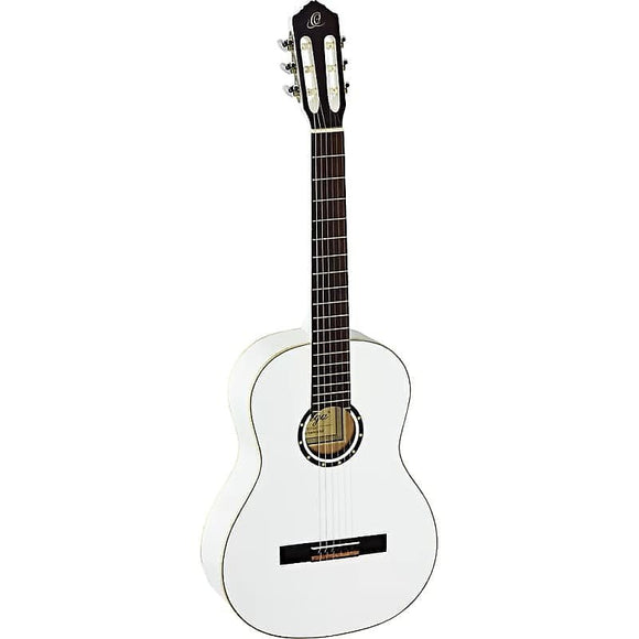 Ortega Guitars R121WH Family Series Nylon String Guitar in Gloss White w/ Gig Bag