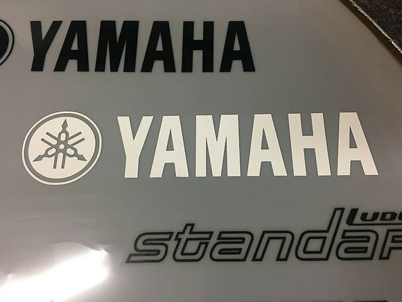 Yamaha White Replica Logo Vintage Replacement Sticker (Hi Quality 3M!)