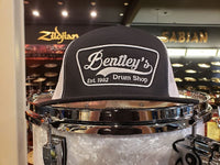 Bentley's Drum Shop Trucker Snapback Hat in Black and White