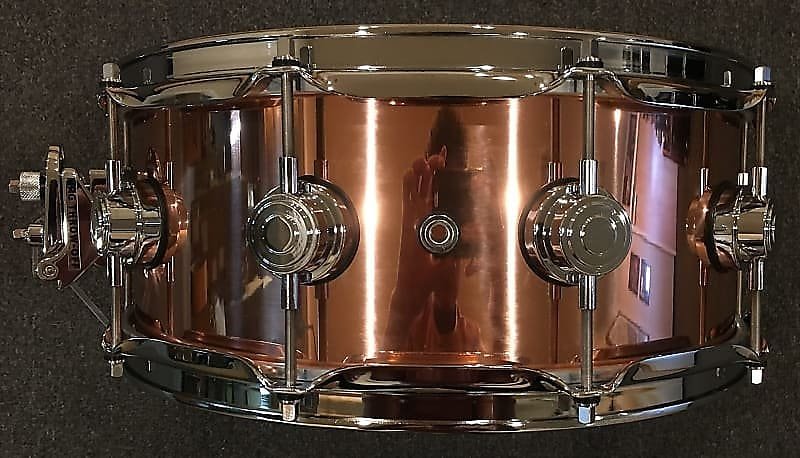 DW DRVP5514SPC Collector's Series 5.5x14" Polished 3mm Copper Snare Drum w/ Chrome Hardware