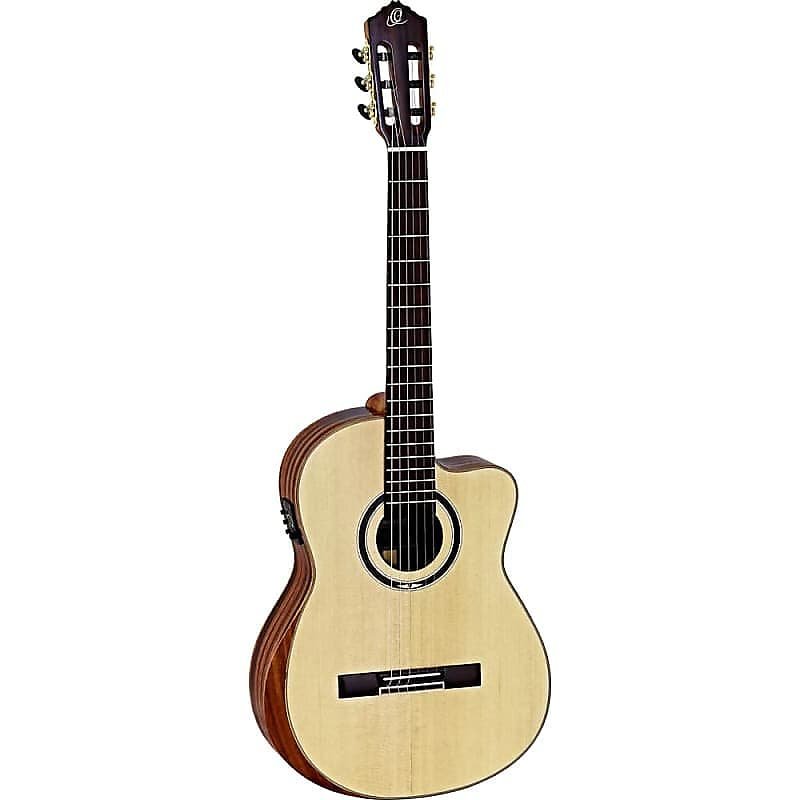 Guitare Ortega STRIPEDSU.C/E Private Room Slim Neck Nylon String A/E avec housse de transport et démonstration vidéo 