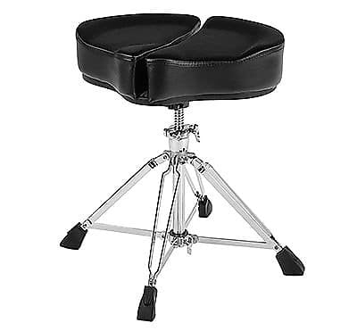 Ahead SPG-BL Spinal-G Saddle Drum Throne in Black Cloth Top & Sides w/ 4 Legged Base