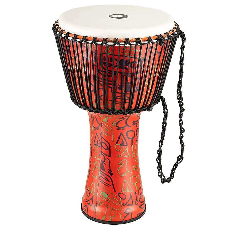 Meinl PADJ1-XL-F 14" Travel Series Pharaoh's Script Rope Tuned Djembe w/ Synthetic Head