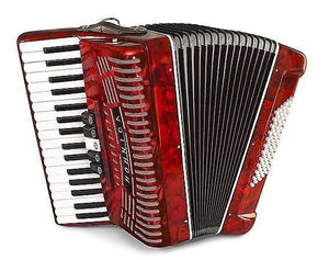 Hohner 1305-Red 72 Bass Entry Level Piano Accordion in Pearl Red