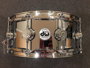 DW DRVS5514SPC 5.5x14" Collector's Series 3mm Polished Steel Snare Drum w/ Chrome Hardware