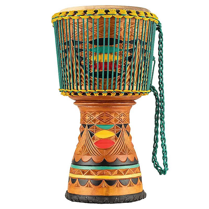 Meinl AE-DJTC2-L 12" Artisan Edition Tongo Carved Coloured Ornamental Djembe