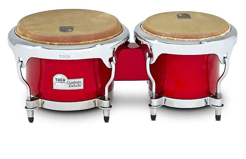 Toca 4600FR Custom Deluxe Fiberglass Bongos in Red Sparkle