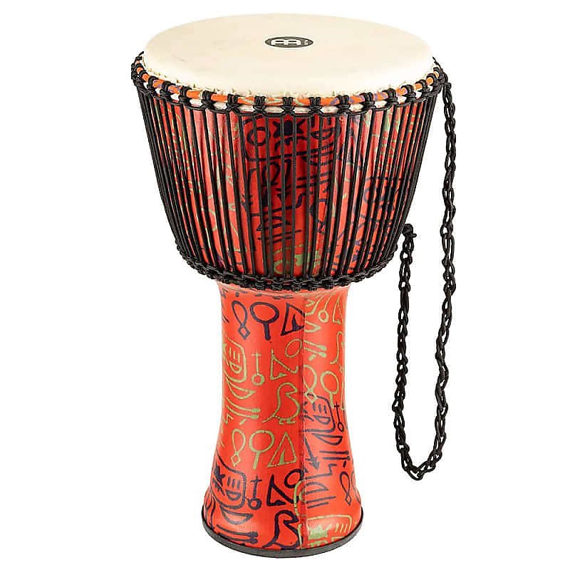 Meinl PADJ1-XL-G 14" Travel Series Pharaoh's Script Rope Tuned Djembe w/ Goat Head