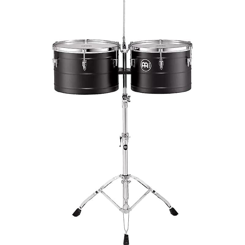 Meinl 14" & 15" Marathon Series Turbo Steel Timbales in Black Powder Coated Finish MTT1415BK