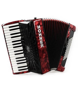 Hohner BR120R-N Bravo III 120 Accordion in Pearl Red w/ Black Bellows