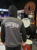 Gretsch (SM-XL) Two-Tone Sweater Hoodie in Black & Grey w/ White Logo