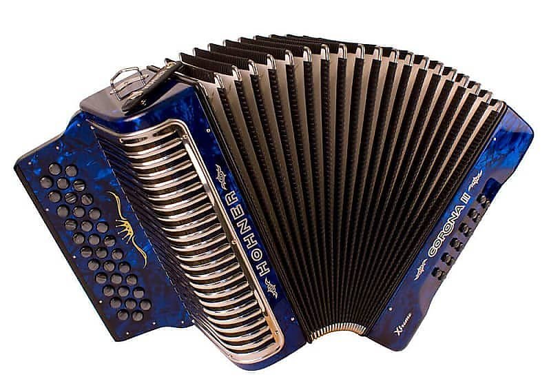 Accordéon Hohner CXFBL Corona II Xtreme en tonalités de Fa, Sib et Mib en finition bleu foncé nacré (précommande)