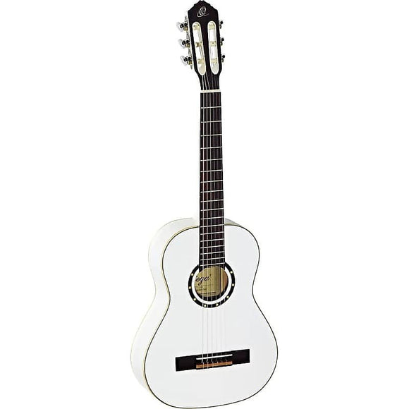 Ortega Guitars Family Series 1/2-Sized Nylon String Guitar in Gloss White w/ Gig Bag & Video Link