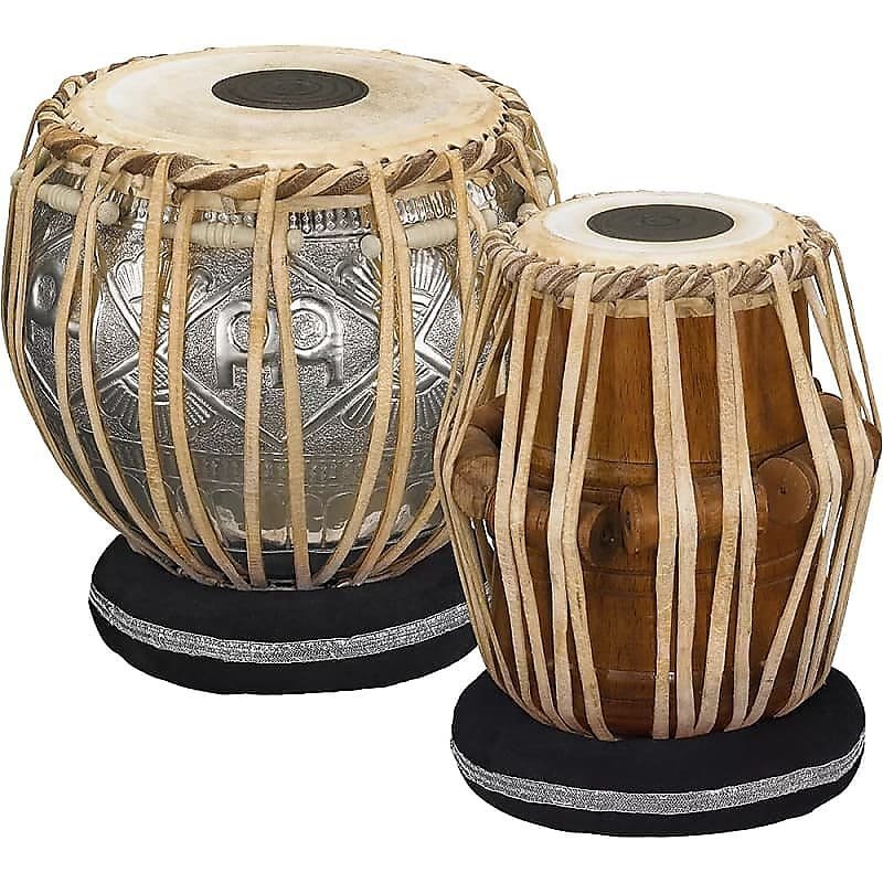 Meinl 8.5x5.5" Tabla Set in Mahogany/Chrome Plated Copper TABLA