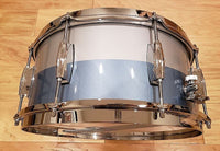 Caisse claire Gretsch Broadkaster 6,5 x 14 pouces en bleu glacier métallisé et argent brume bicolore