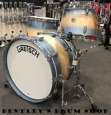 Kit de batterie Gretsch 13/16/22 Broadkaster en bleu glacier métallisé à éclat naturel brillant