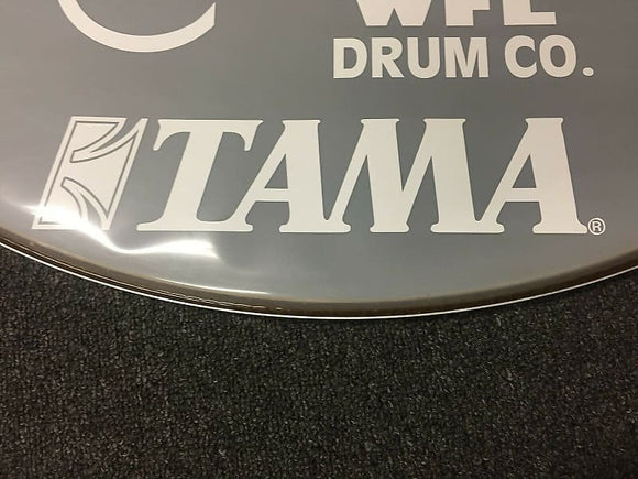 Tama White Replica Logo Vintage Replacement Sticker (Hi Quality 3M!)