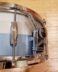 Caisse claire Gretsch Broadkaster 6,5 x 14 pouces en bleu glacier métallisé et argent brume bicolore